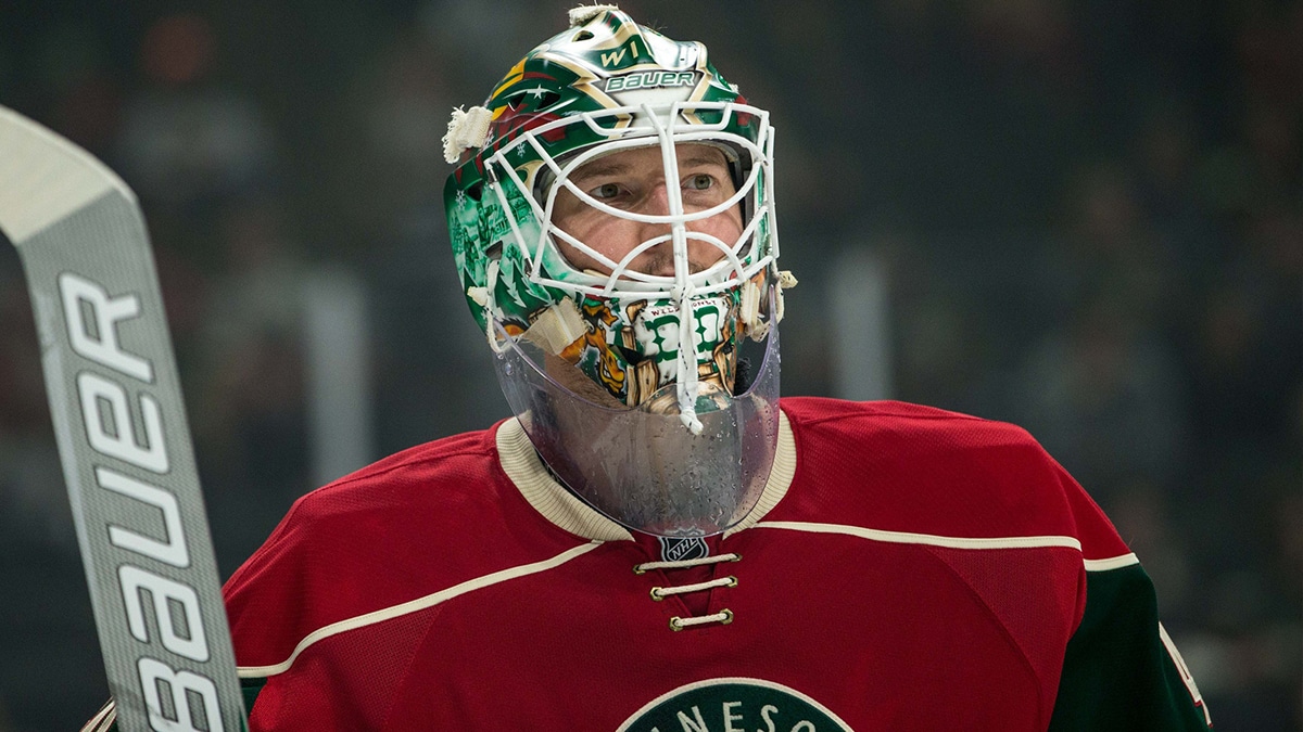 Minnesota Wild goalie Devan Dubnyk (40) against the Florida Panthers at Xcel Energy Center. The Wild defeated the Panthers 5-1