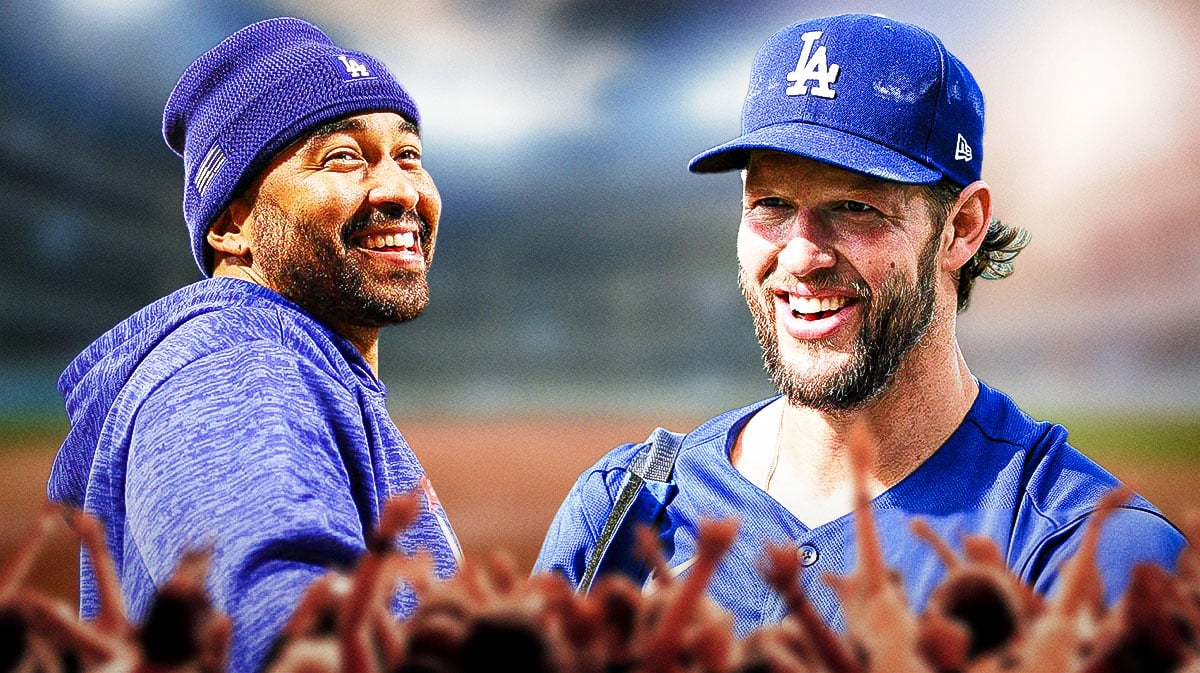 Dodgers' Clayton Kershaw smiling alongside Matt Kemp