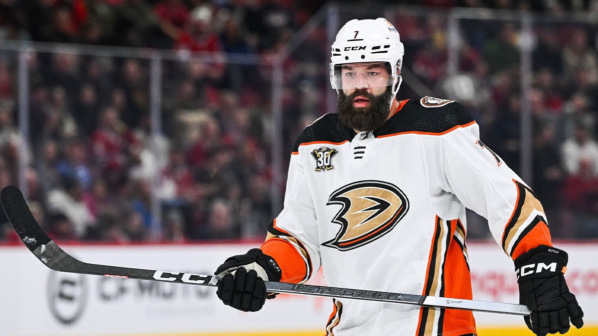 Anaheim Ducks defenseman Radko Gudas (7) looks on against the Montreal Canadiens during the first period at Bell Centre.
