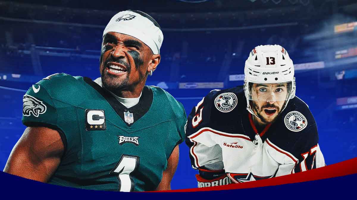 Eagles QB Jalen Hurts mourning Blue Jackets star Johnny Gaudreau.