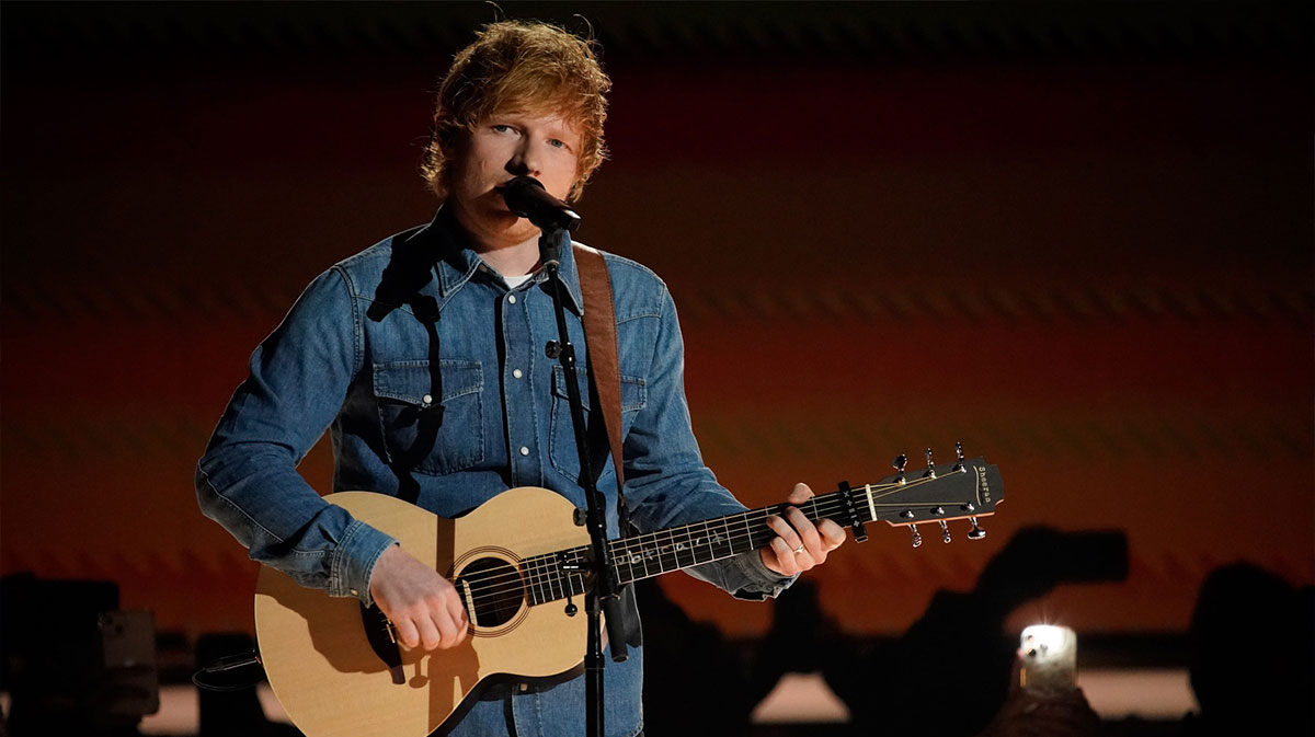 Ed Sheeran performing at the ACM Awards on May 11, 2023.