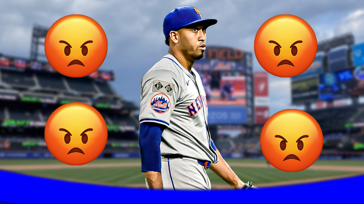 Edwin Diaz with angry emojis all around him.