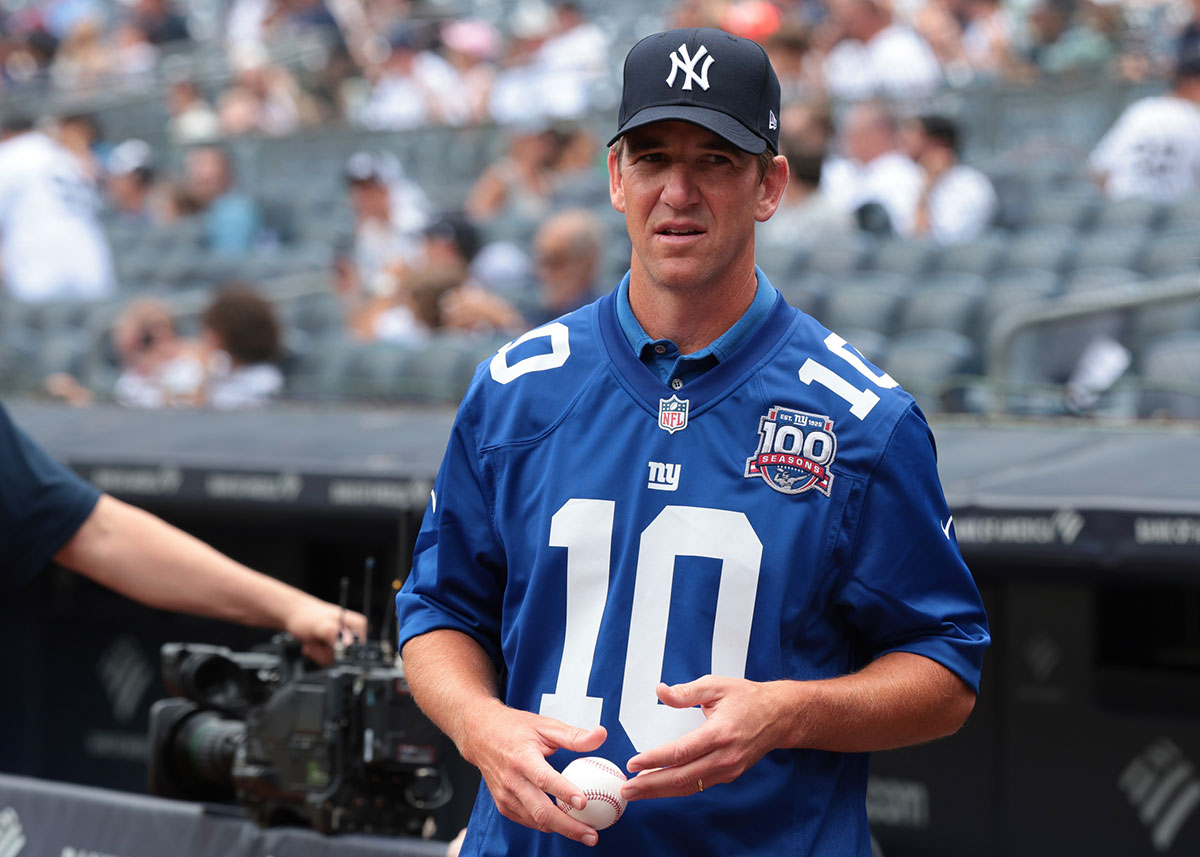 Eli Manning at a Yankees game on August 4, 2024.
