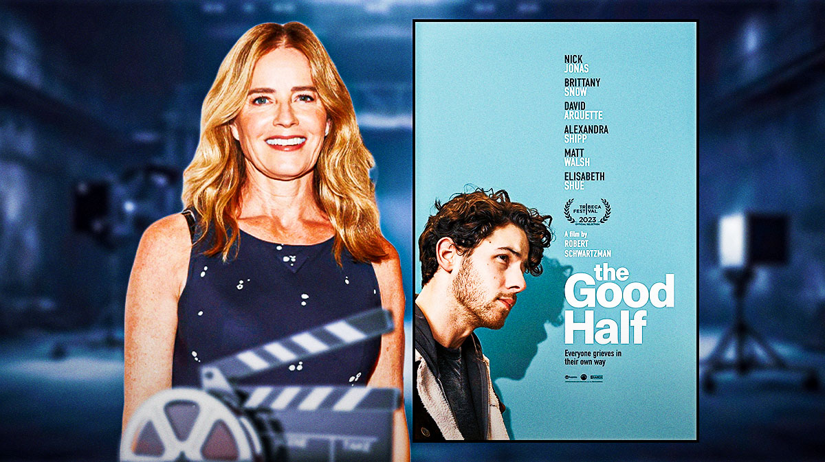Elisabeth Shue with The Good Half poster.