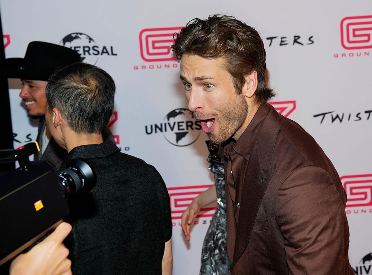 Glen Powell at the Twisters premiere on July 15, 2024.