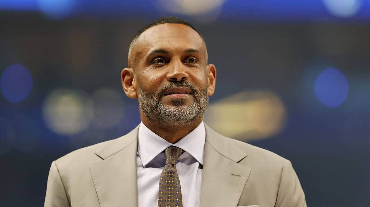 NBA former player Grant Hill looks on before game four of the 2024 NBA Finals between the Boston Celtics and the Dallas Mavericks at American Airlines Center.