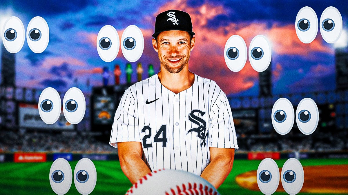 Grady Sizemore in White Sox uniform surrounded by open eye emojis