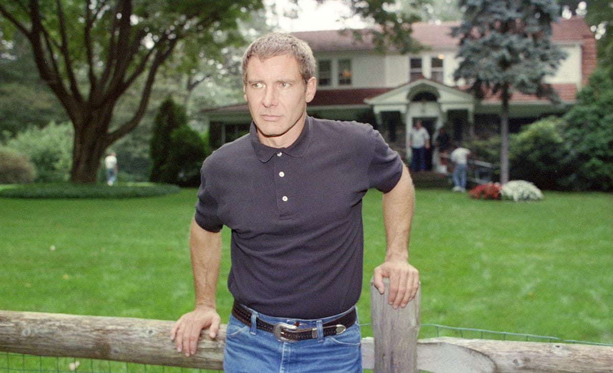 Harrison Ford filming Presumed Innocent in 1989.