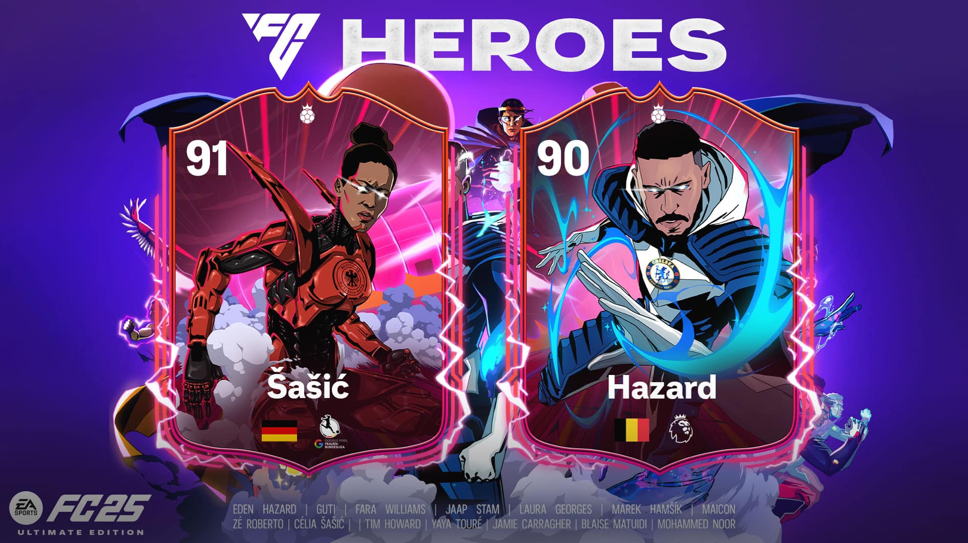 Šašić and Hazard Prime Hero cards FUT EA Sports FC 25