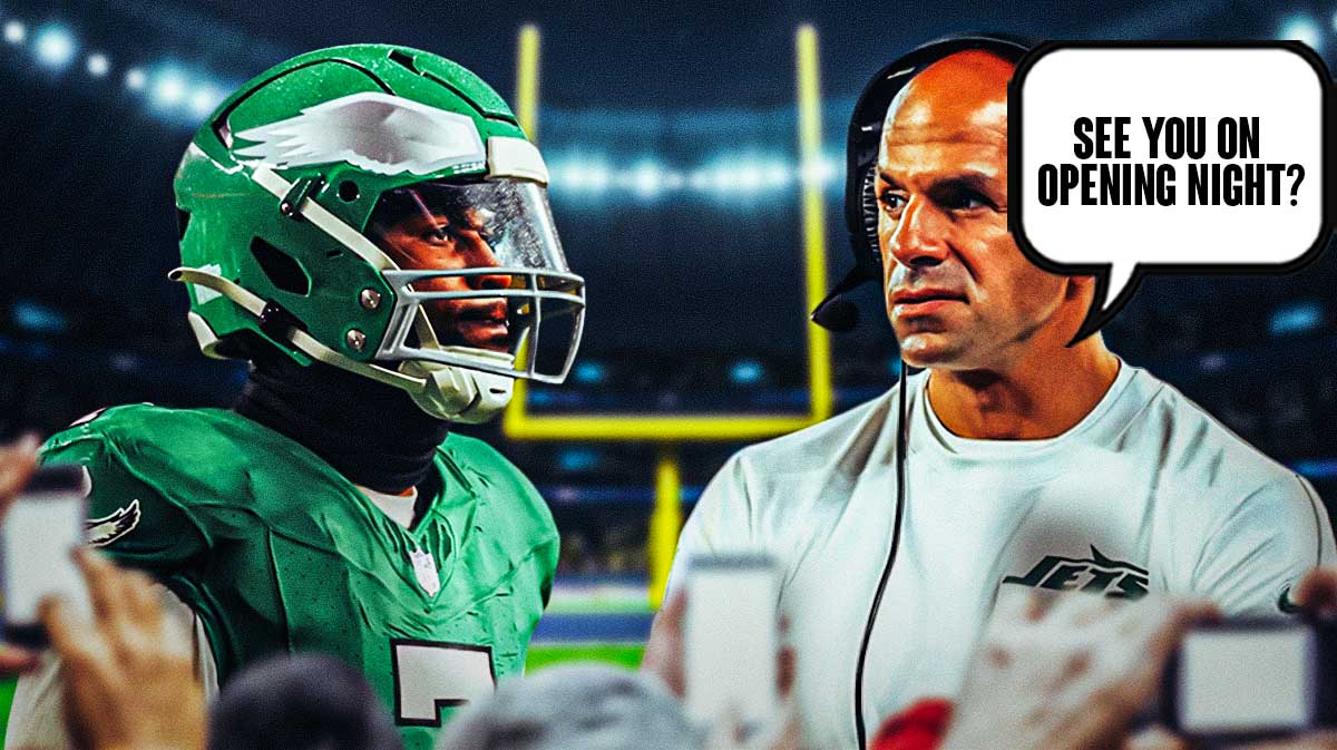 New York Jets head coach Robert Saleh asking Haason Reddick if he'll play Week 1