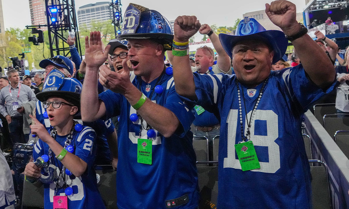 ndianapolis Colts fans during the first round of the 2023 NFL Draft at Union Station.
