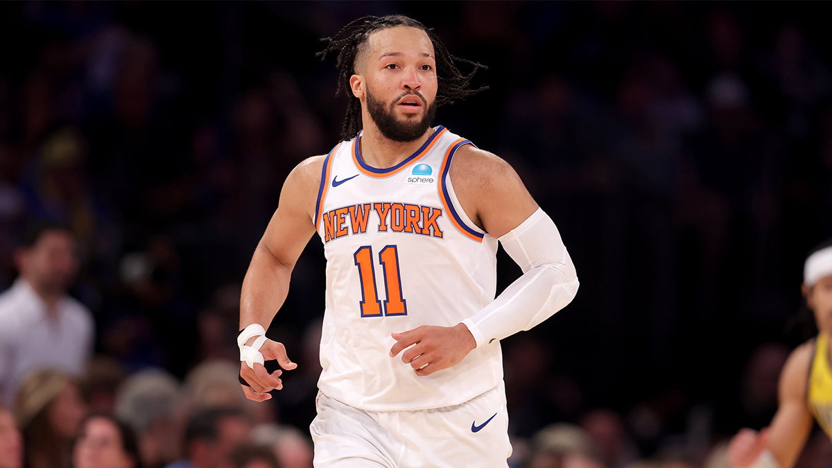 New York Knicks guard Jalen Brunson (11) during the second quarter of game seven of the second round of the 2024 NBA playoffs against the Indiana Pacers at Madison Square Garden.