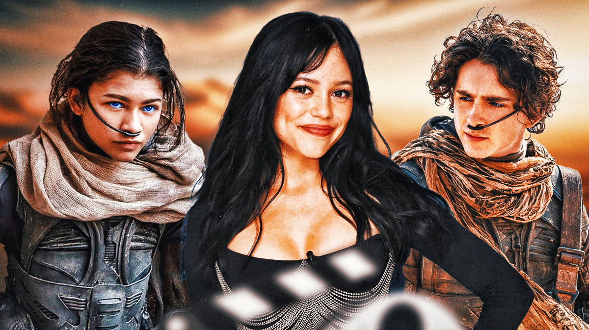 Jenna Ortega with Zendaya and Timothée Chalamet in the Dune movies.