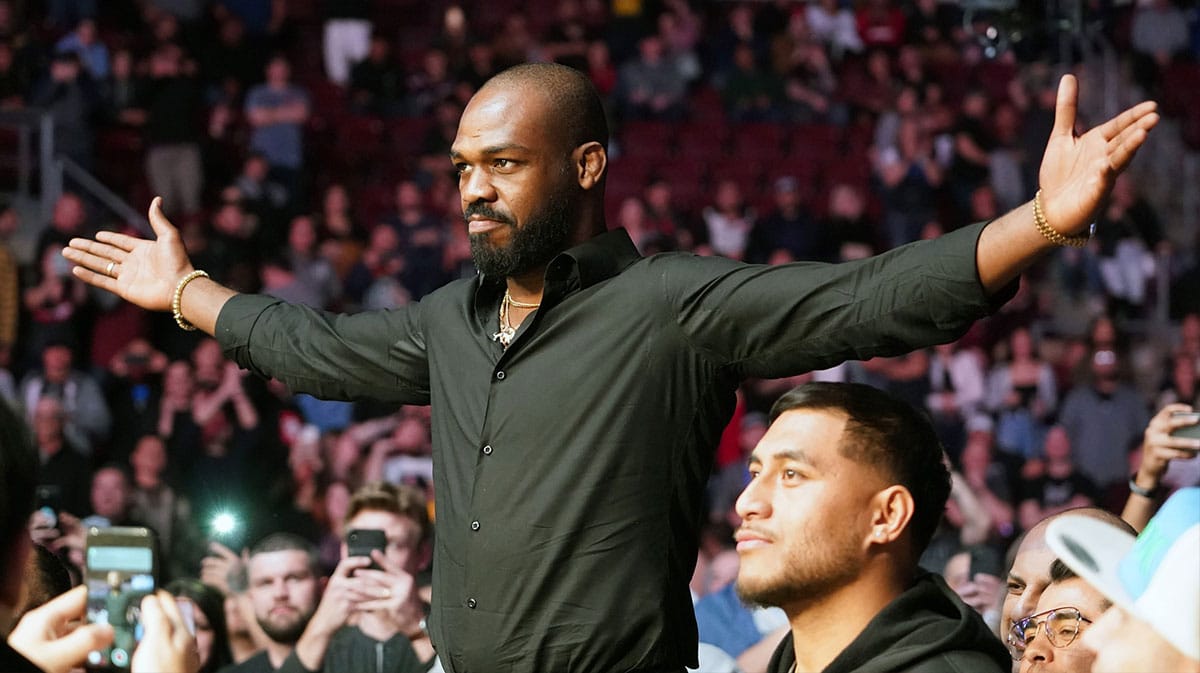 Jon Jones UFC legend in stands before jump up to heavyweight