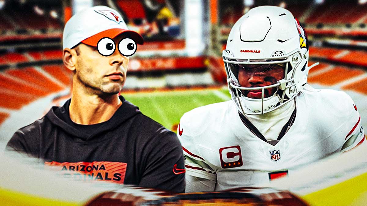 Jonathan Gannon with eyeball emojis looking at Kyler Murray