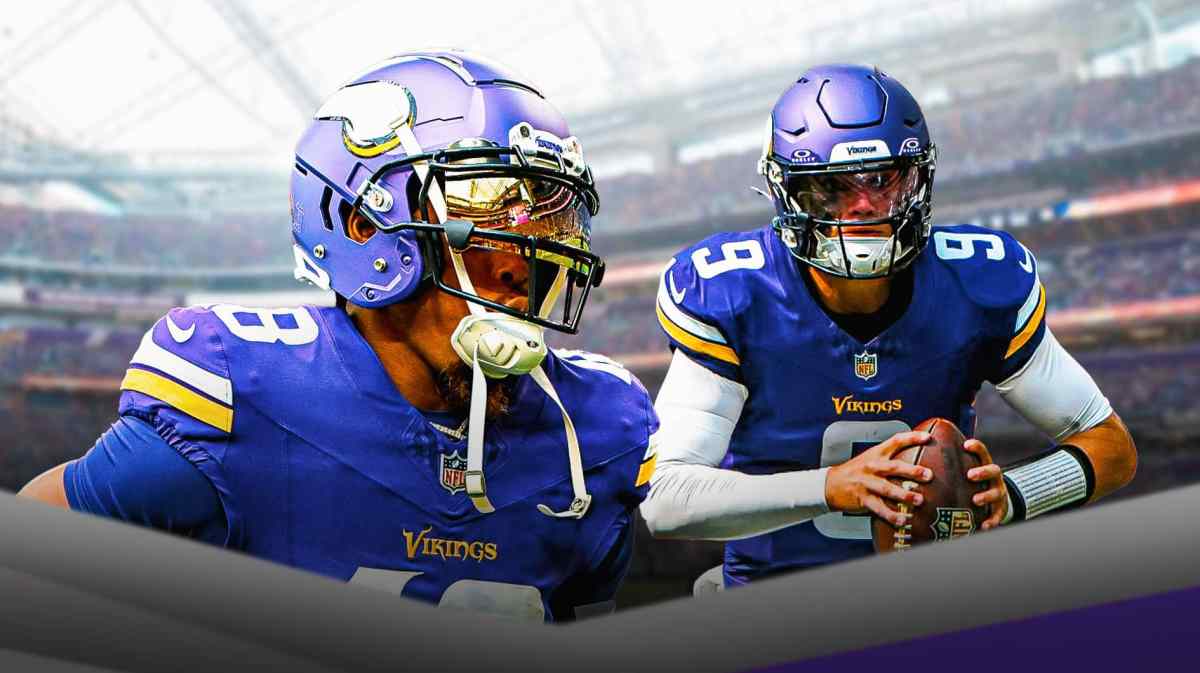 Justin Jefferson shouted his approval when JJ McCarthy threw a long TD pass