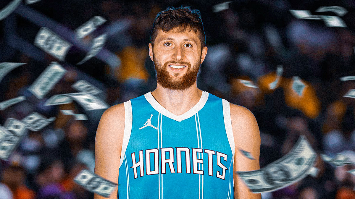 Jusuf Nurkic surrounded by raining money.