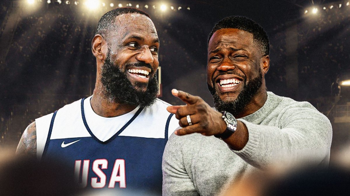 LeBron James and Kevin Hart laughing together