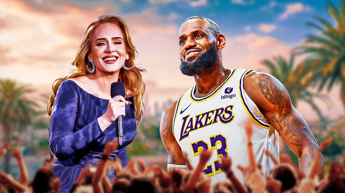 Watch Los Angeles Lakers' LeBron James sing along to Adele during concert in rain