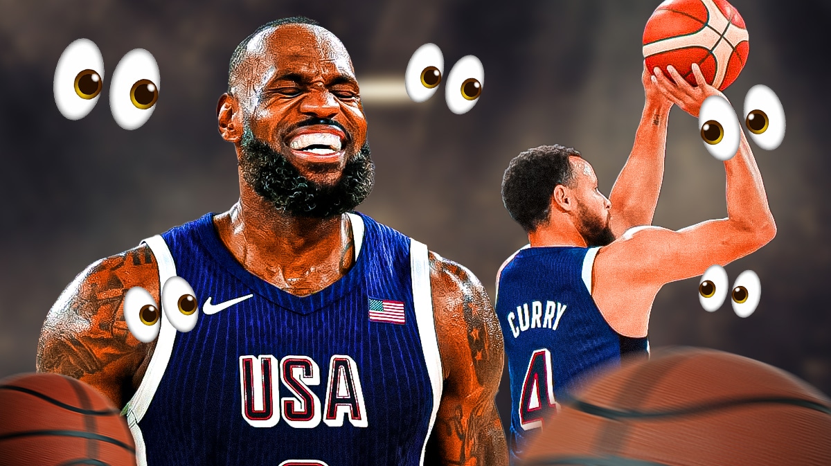 LeBron James, Stephen Curry, eyes emojis, Team USA