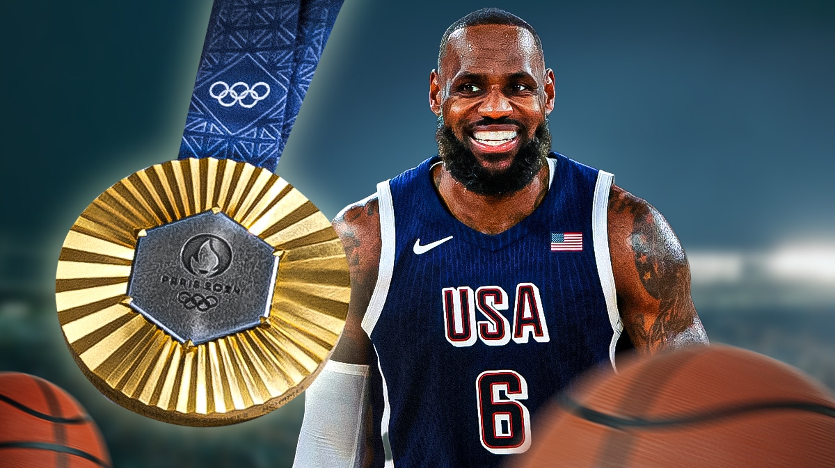 LeBron James smiles at gold medal in USA gear