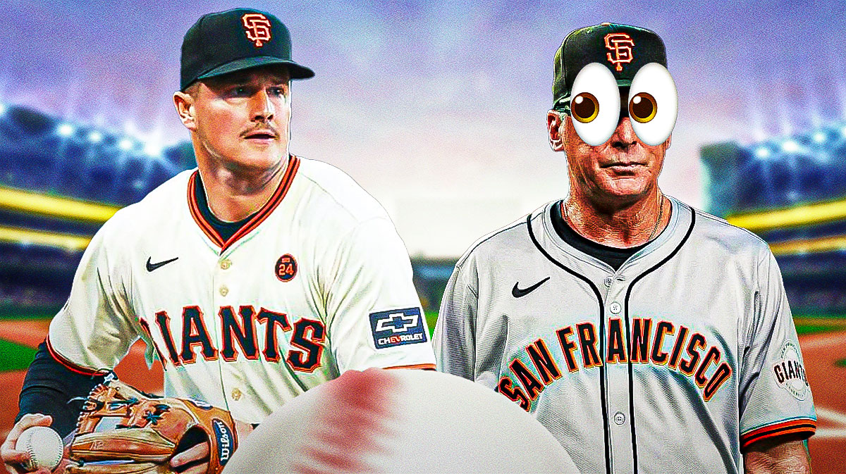 Matt Chapman on one side, Bob Melvin on the other side with the big eyes emoji over his face