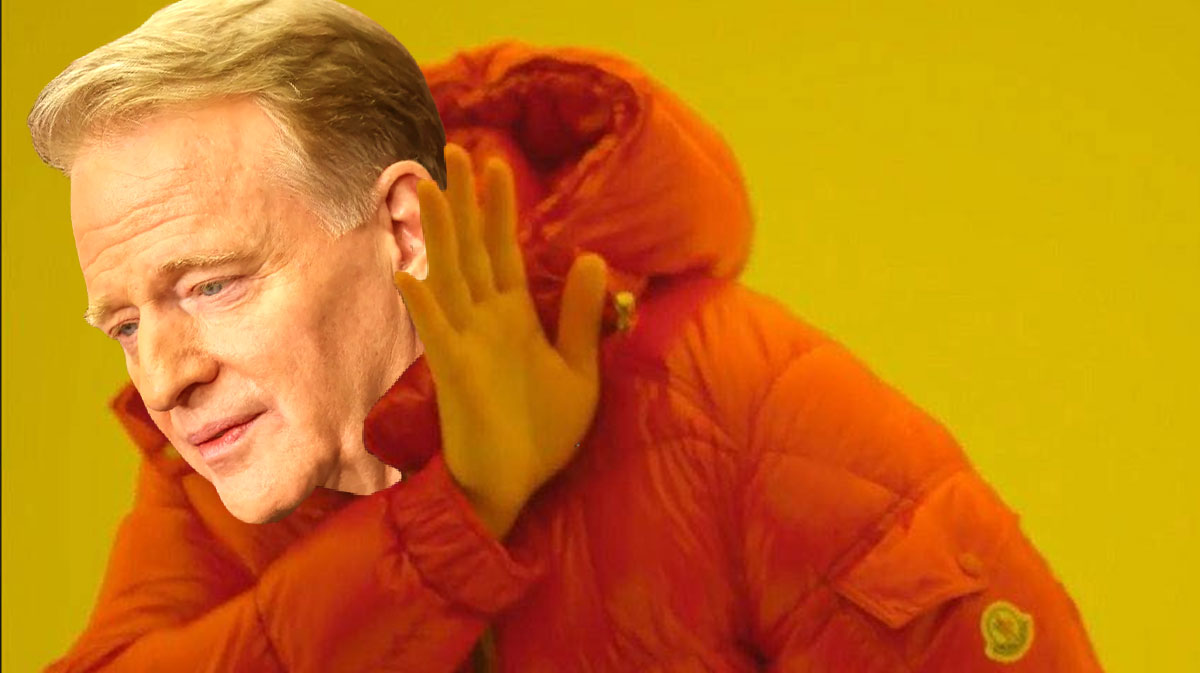 Roger Goodell (NFL commissioner) as the Drake No Meme