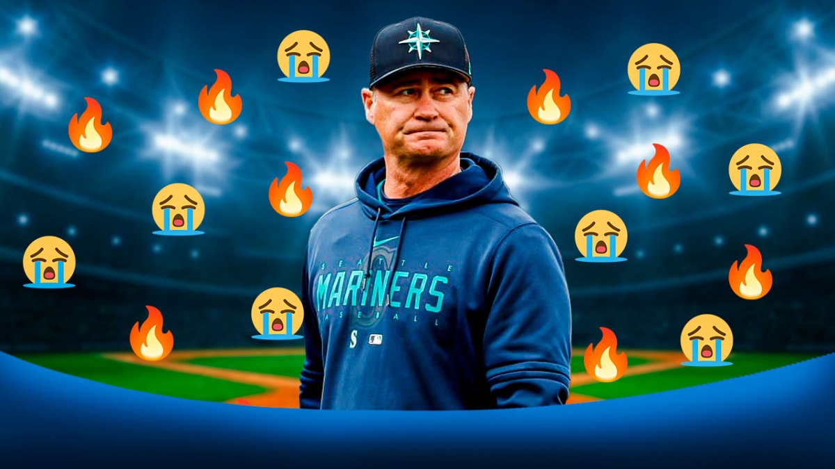 Mariners Manager Scott Servais with fire emojis and crying emojis