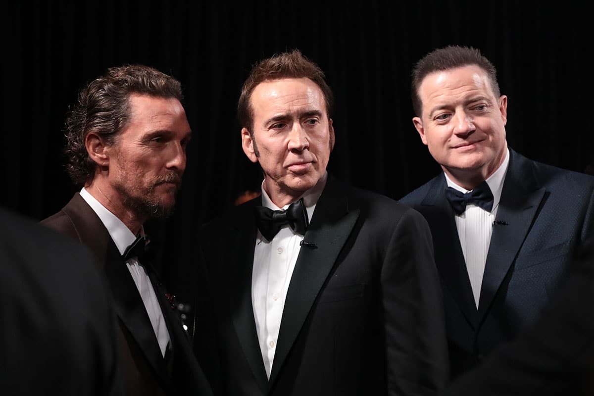 Matthew McConaughey, Nicolas Cage and Brendan Fraser at the 2024 Oscars.