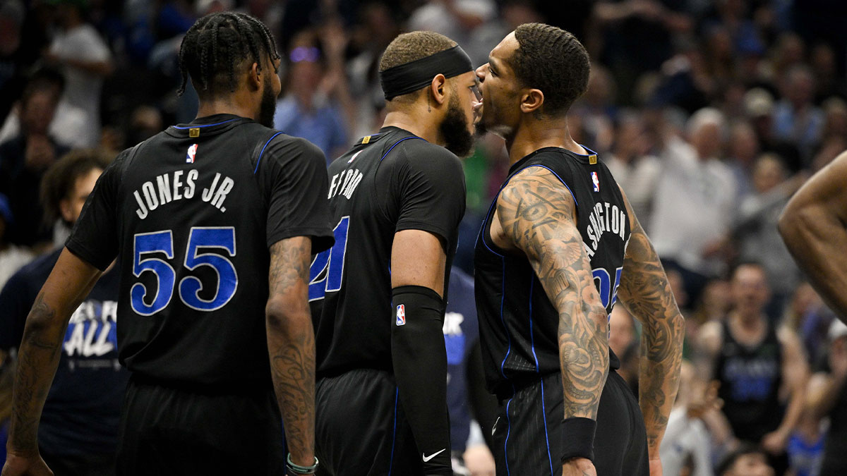 Mavericks celebrating during NBA Finals