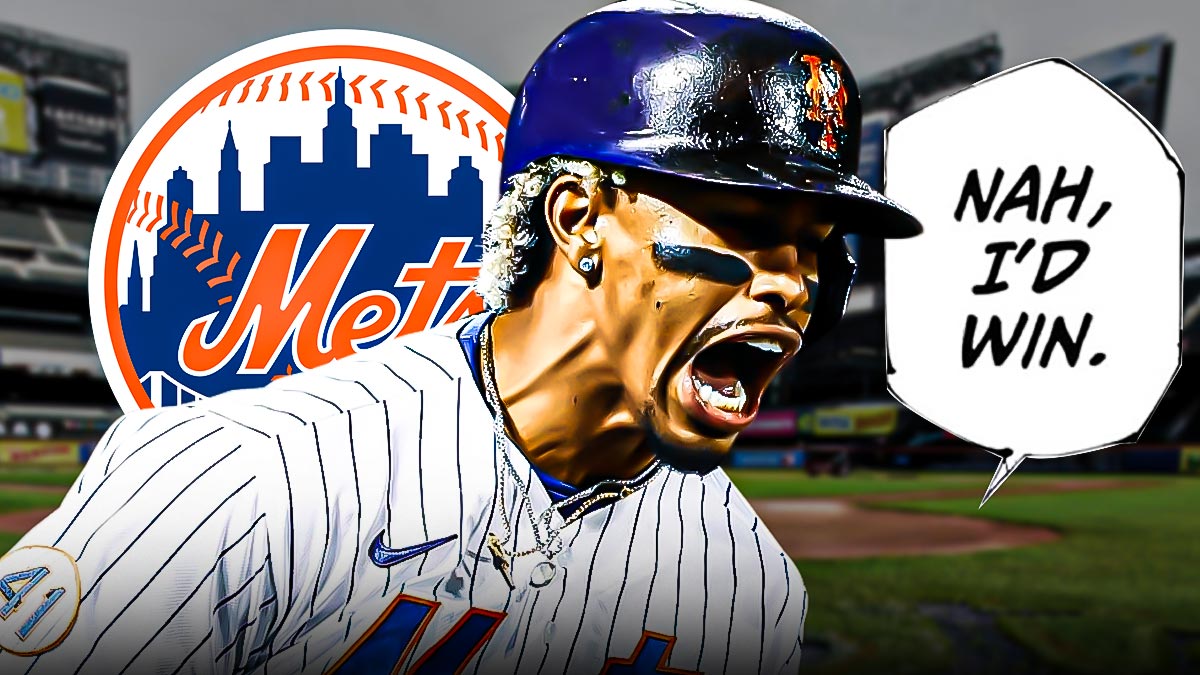 Nah i'd win meme but it's Francisco Lindor. Mets logo in the background.