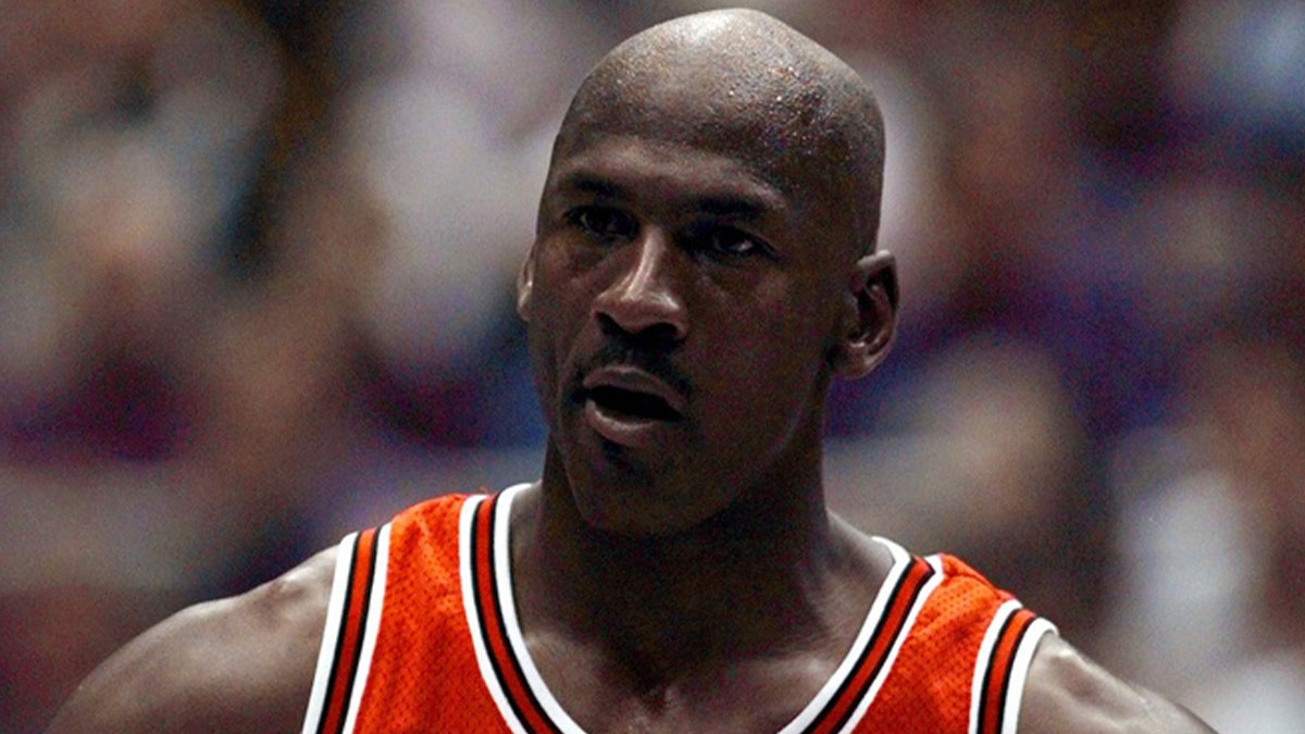 Chicago Bulls guard Michael Jordan in game two of the 1998 NBA Finals against the Utah Jazz at the Delta Center.