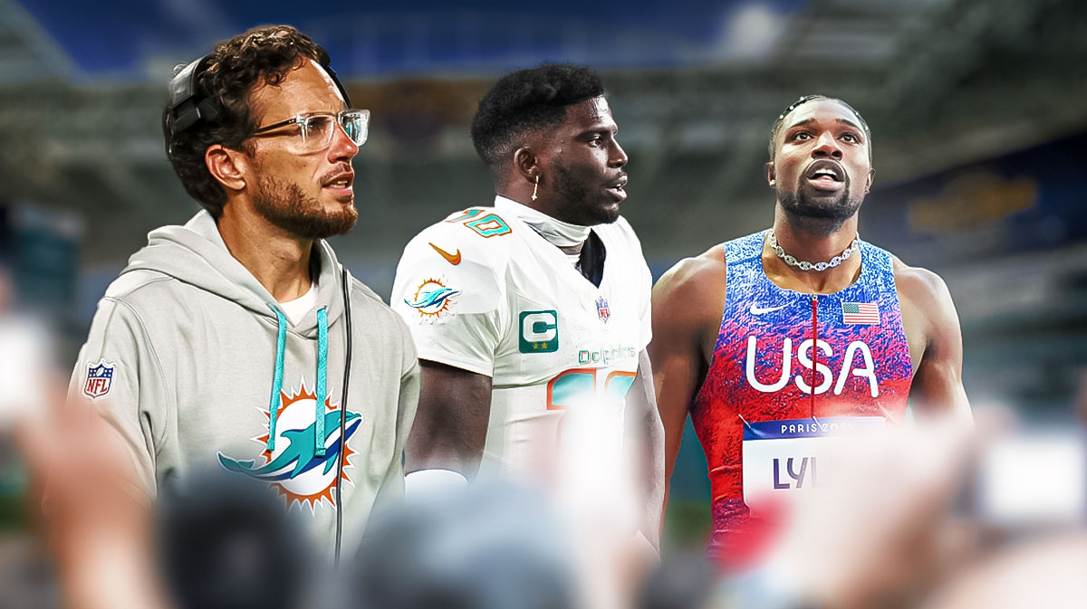 Dolphins' Mike McDaniel makes Noah Lyles request amid Tyreek Hill feud