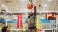 Jasper Johnson (2) dunks the ball during a game against Team Oak Soldiers during the Nike Elite Youth Basketball League session one on Saturday, April 27, 2024 at the Memphis Sports & Event Center in Memphis, Tenn.