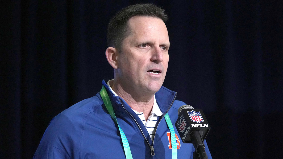 Denver Broncos general manager George Paton during the NFL combine at the Indiana Convention Center.