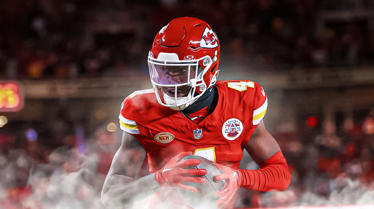 Rashee Rice in a Chiefs jersey.