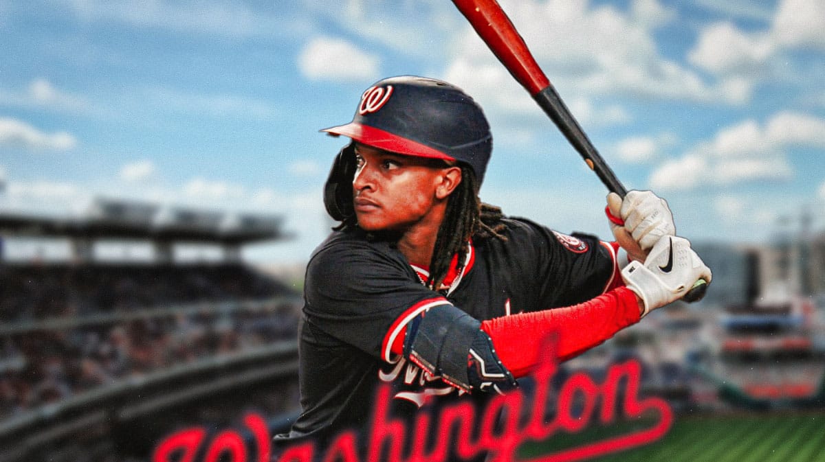 CJ Abrams batting in a Washington Nationals uniform as the team updated his Abrams injury status and the nationals hope to have Abrams back from injury soon.