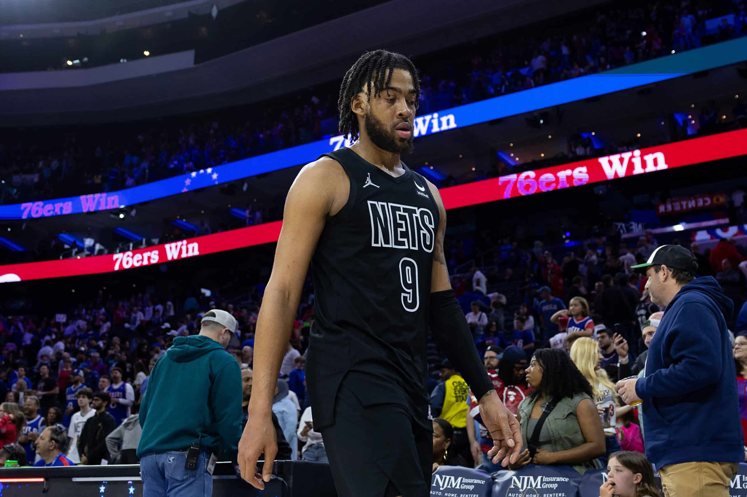 Brooklyn Nets forward Trendon Watford (9) walks off the court after a loss against the Philadelphia 76ers at Wells Fargo Center.