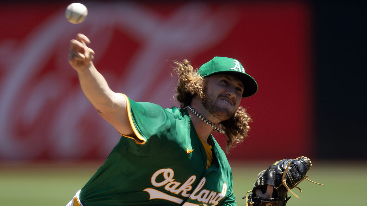 Oakland Athletics starting pitcher Joey Estes (68) delivers against the Chicago White Sox during the second inning at Oakland-Alameda County Coliseum.