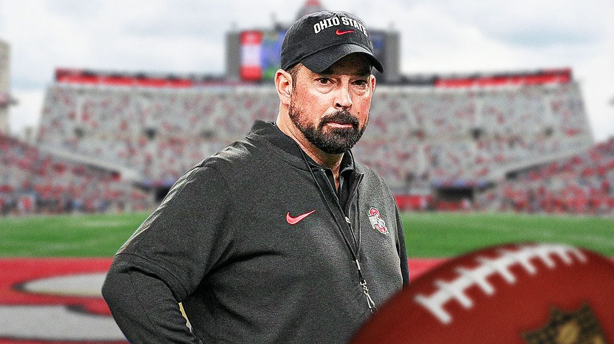 Ohio State football, Buckeyes, AP Poll, Ohio State football AP Poll, Ohio State ranking, Ryan Day with Ohio State football stadium in the background