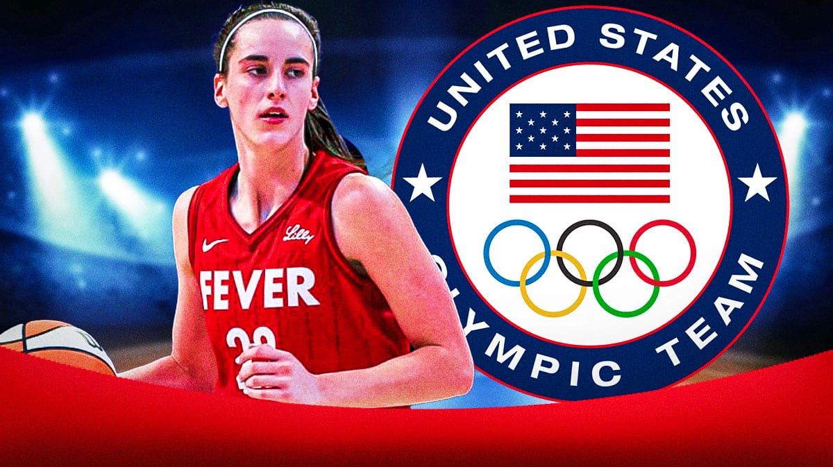 Indiana Fever player Caitlin Clark and Team USA logo