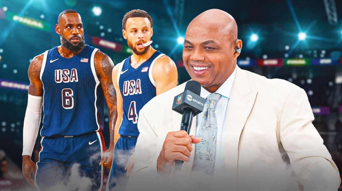 Charles Barkley calling out Team USA players (LeBron and Steph looking embarrassed)