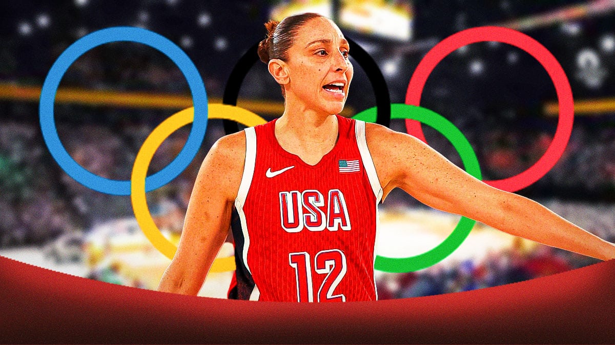 Team USA women's basketball player Diana Taurasi, with the Olympic rings