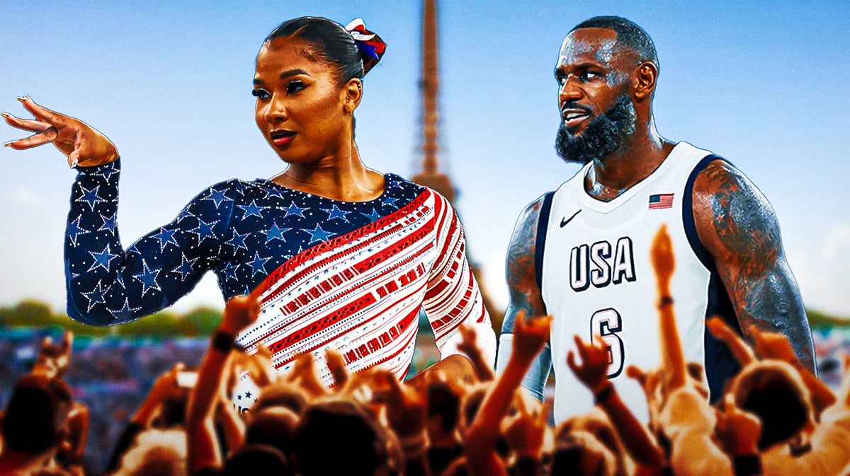 Jordan Chiles and LeBron James.