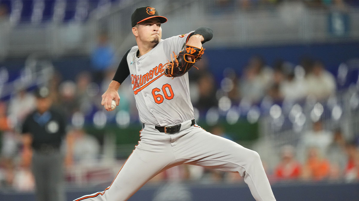 Baltimore Orioles starting pitcher Chayce McDermott (60) pitches against the Miami Marlins in the first inning at loanDepot Park.
