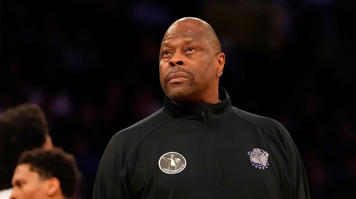 Georgetown Hoyas head coach Patrick Ewing against Villanova at Madison Square Garden. 