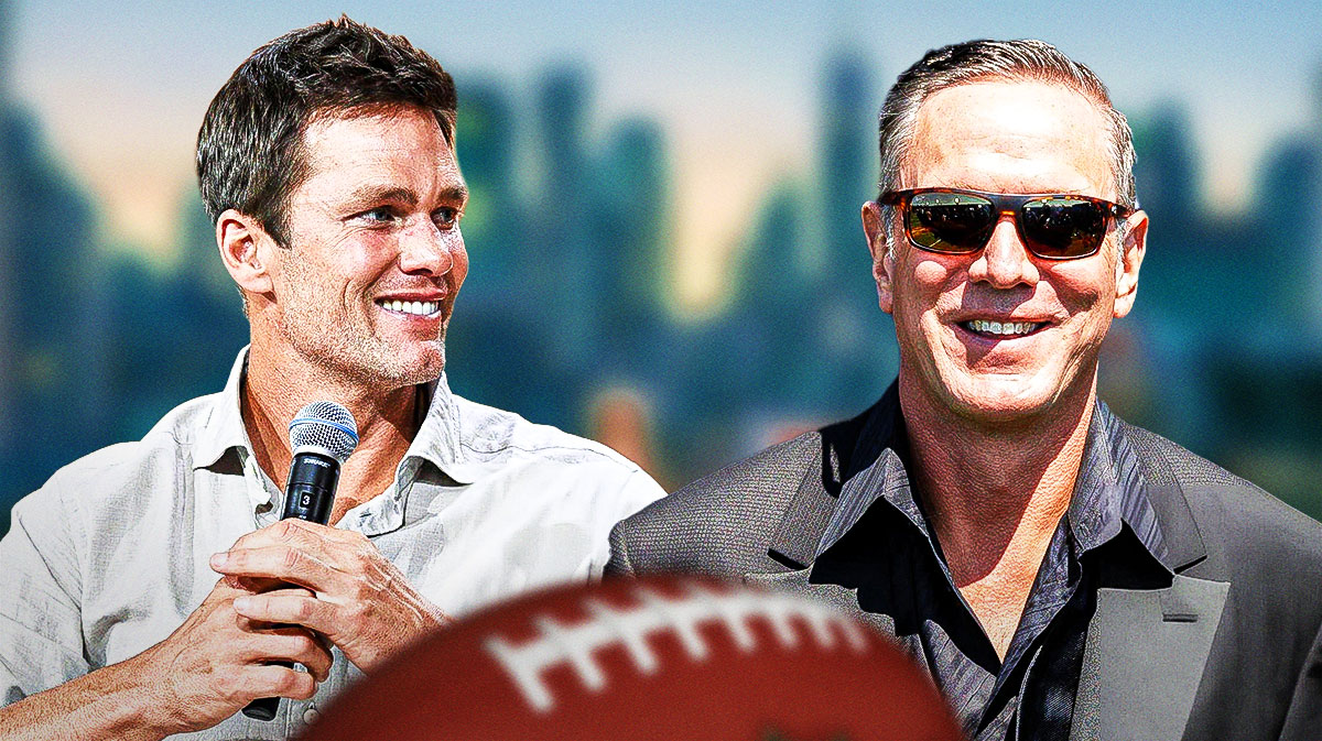 Former NFL and New England Patriots quarterbacks Tom Brady and Drew Bledsoe