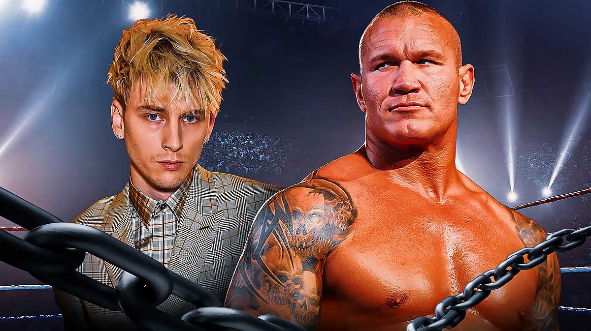 Machine Gun Kelly and Randy Orton, who allegedly had an altercation at the 2024 WWE SummerSlam PLE.