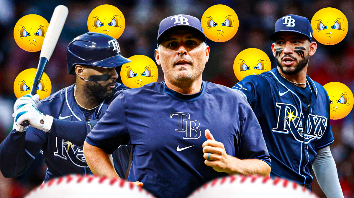 Kevin Cash, Yandy Diaz, Jose Caballero. Angry emojis all over