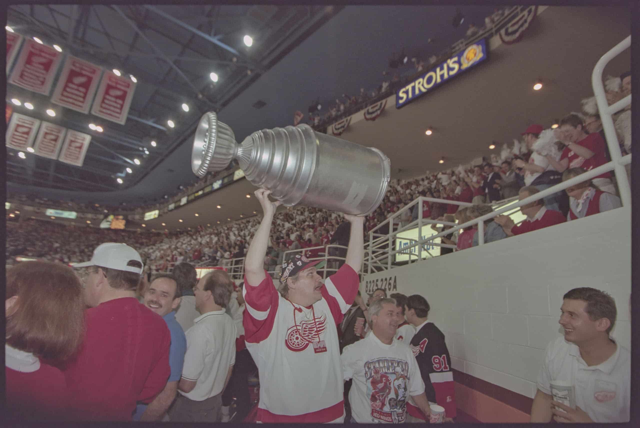 Detroit Red Wing Fans during Game 3 of the Stanley Cup Finals against the Philadelphia Flyers at Joe Louis Arena.